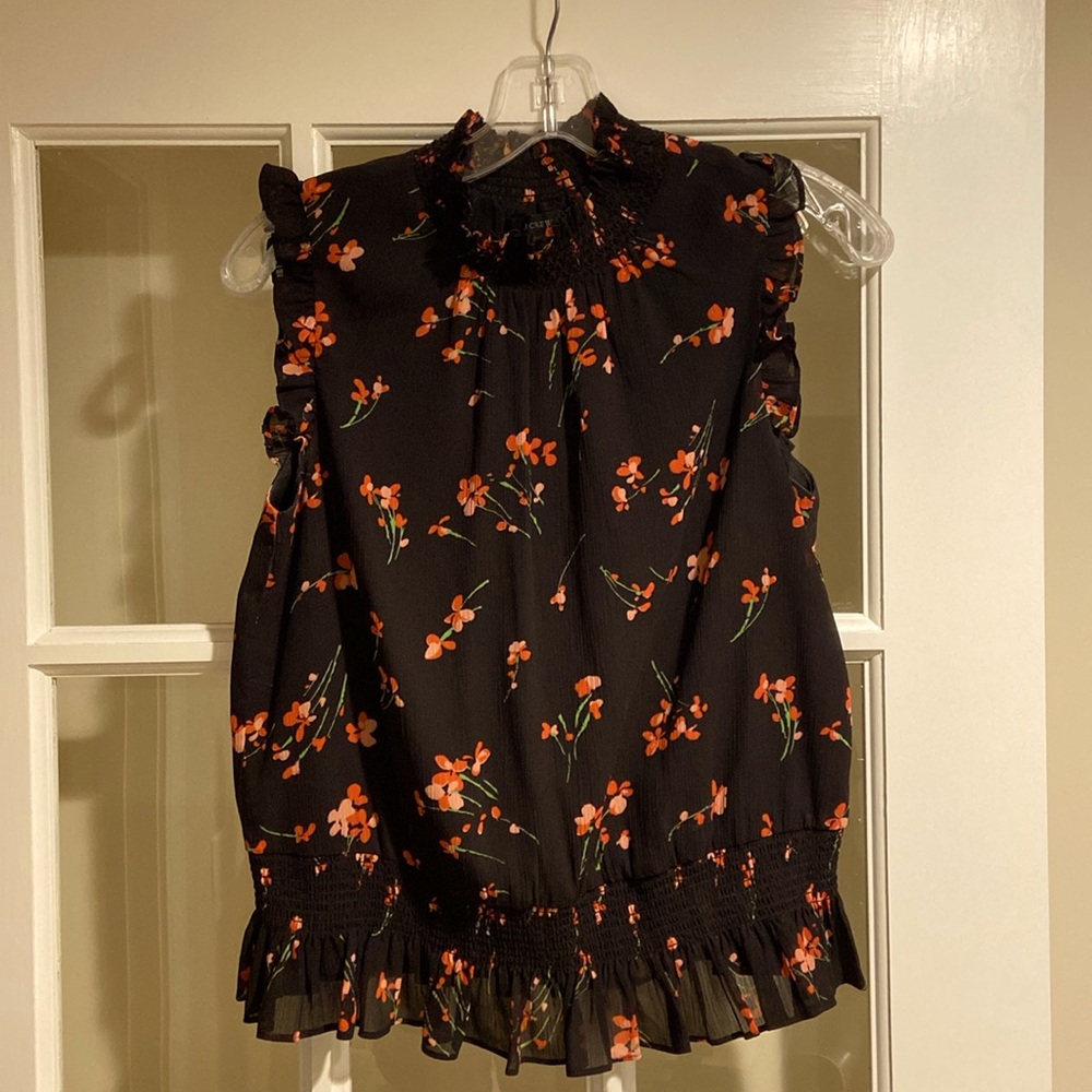 JCrew sleeveless synched waist blouse